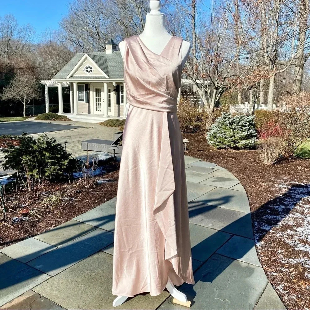 NWT BHLDN Espen Satin Maxi Dress Cream Womens Size 4